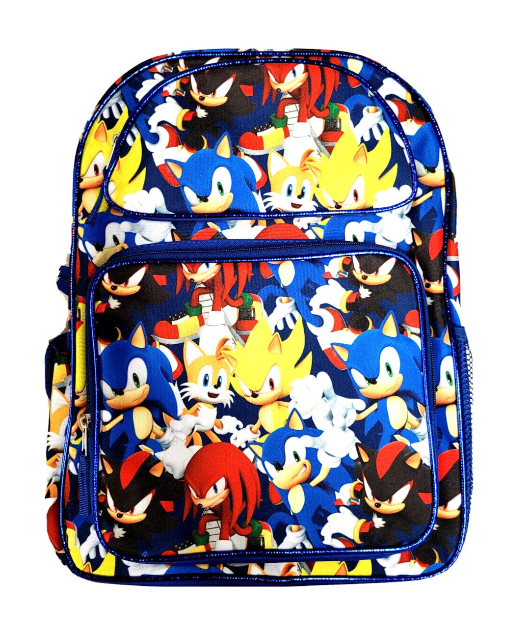 Personalized Sonic the Hedgehog Over-all Print 16 Inch Large Backpack ...