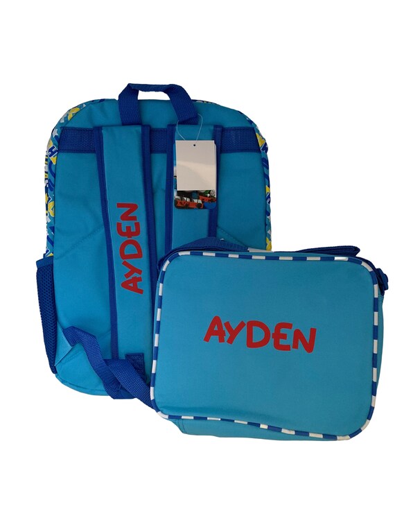 Personalized 16 Inches Sonic the Hedgehog Allover Large Backpack Plus  Matching Lunch Bag Set 