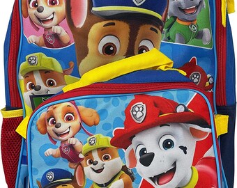 Personalized Paw Patrol 16 Inches Large Backpack With Lunch Bag Set