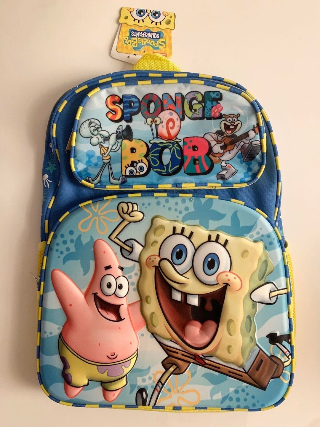 Bob Esponja Personalizada Pantalon Cuadrado Unisex Mochila Escolar Azul 3D Moldeada Grande 16 Mochila Etsy Espana