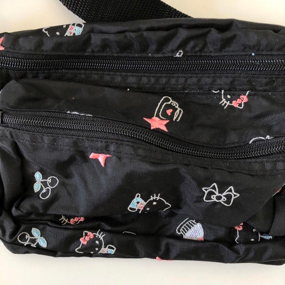 Hello Kitty Vintage Black Nylon Fanny Pack / Belt Bag… Gem