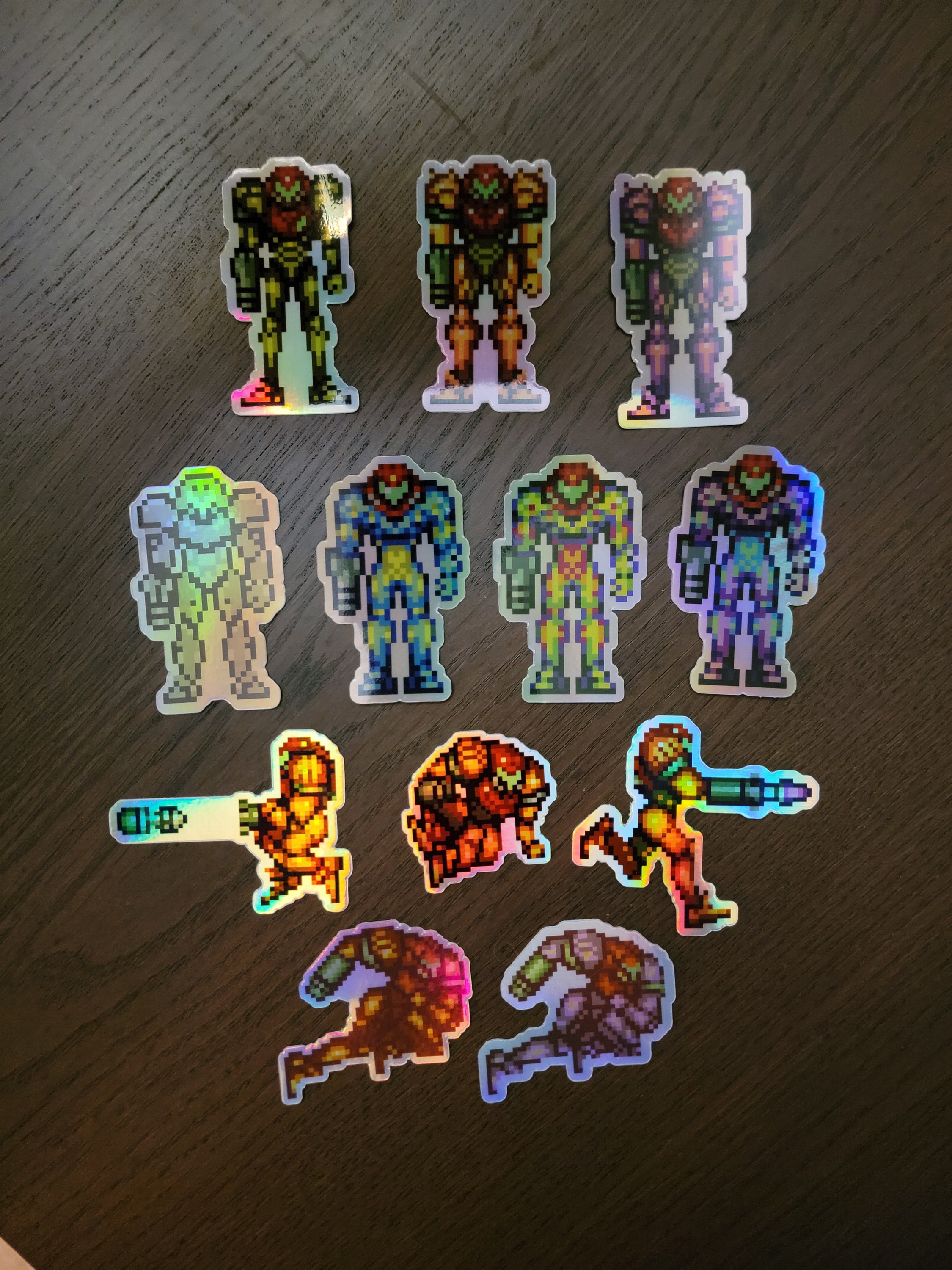 Holografische stickers retro premiejagerpantser