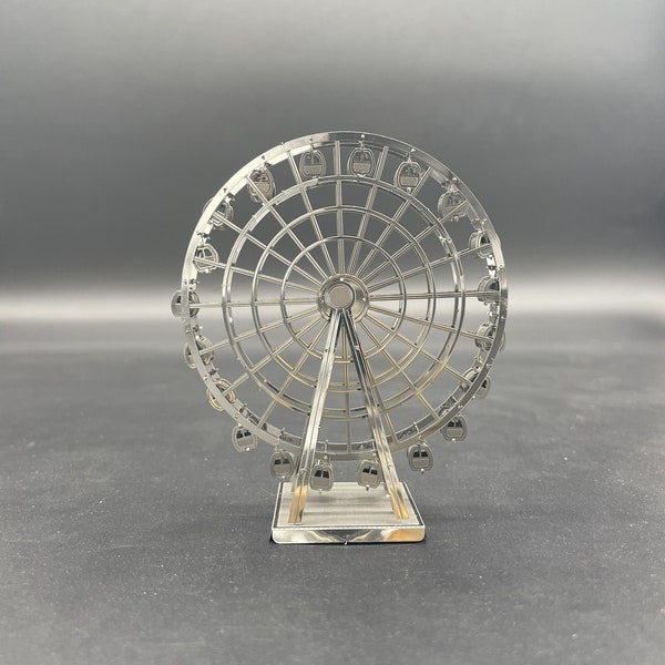 London Eye Ferris Wheel Metal Decor | Metal Art Office Desk Decor | Coworker Gift | 3D Metal Do It Yourself Kit |  London Lovers Gift Ideas