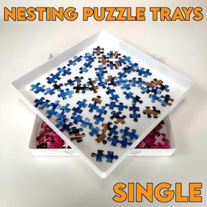 Stackable Puzzle Trays, single tray, with 45 degree angle nesting, Puzzle Sorting Trays for Organizing Pieces