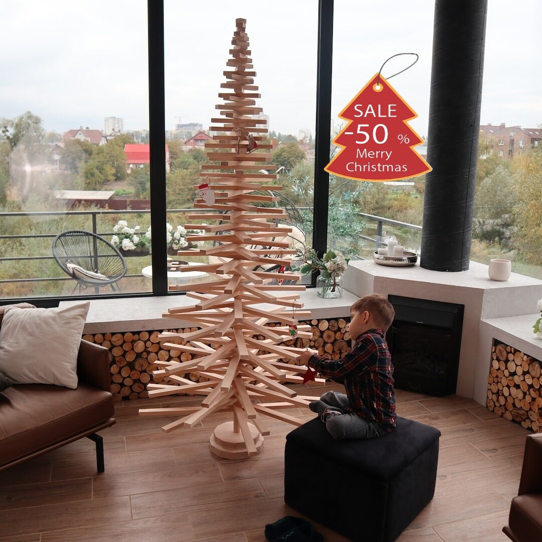 Wooden Christmas Tree 240cm 8ft Wooden Small Tree Christmas Etsy