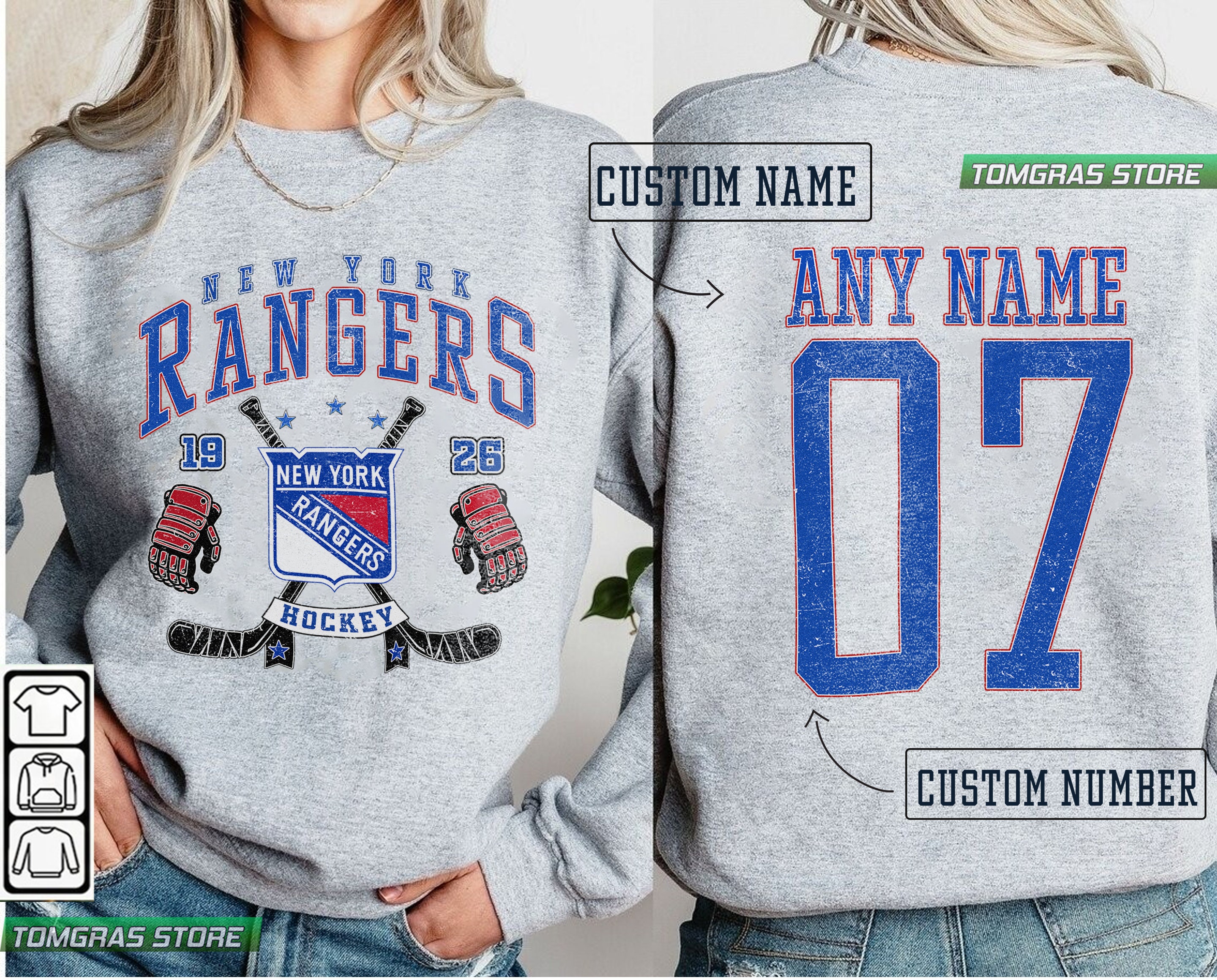 New York Rangers Vintage SweatShirt, New York Hockey Shirt Gift Fan