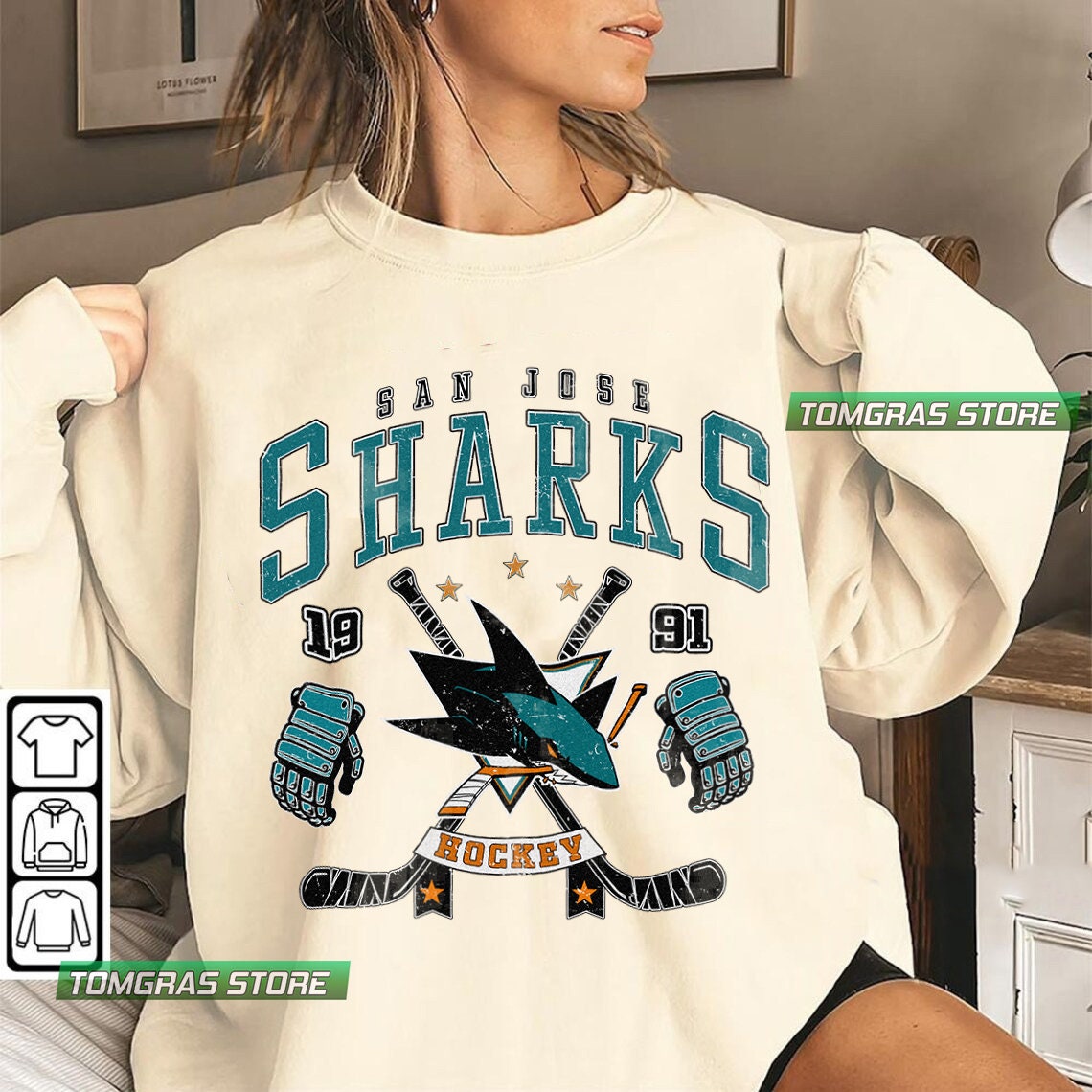 Flying Apple Vintage 90s San Jose Sharks NHL Sweatshirt - Extra Small
