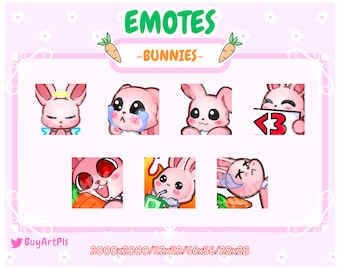 SÜSSE HÄSCHEN EMOTES ! - Für Twitch, Abonnenten, Discord, Kawaii Emotes, Twitch Art Für Streamer