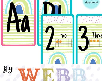 Cartoline murali Focus (ABC, 1-10) - arcobaleno, colorate