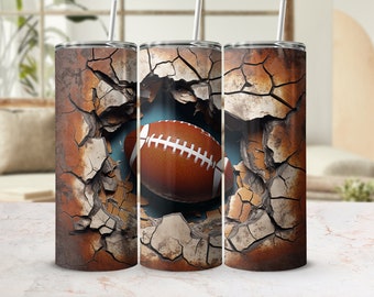 Vaso recto de 20 oz, envoltura para vaso innovador de fútbol americano, PNG de sublimación, solo descargas digitales