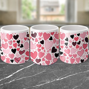 Valentine Mug PNG: Heart Sublimation Design (Digital Download)