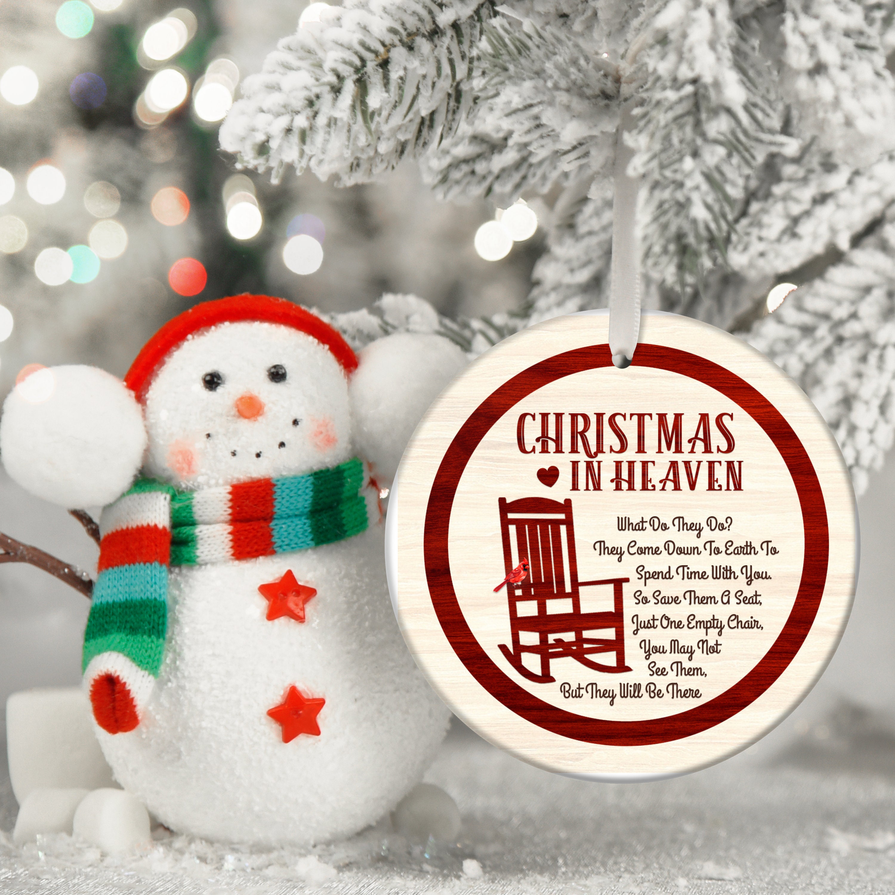 Christmas in Heaven Chair, Christmas Ornament PNG, 1st Christmas in ...