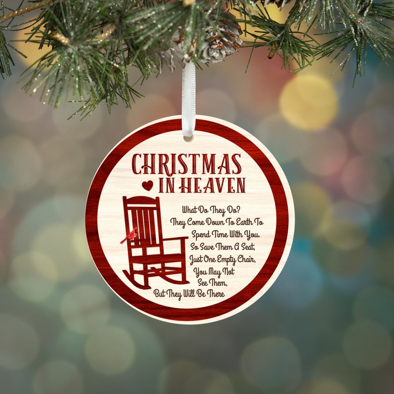 Christmas in Heaven Chair, Christmas Ornament PNG, 1st Christmas in ...