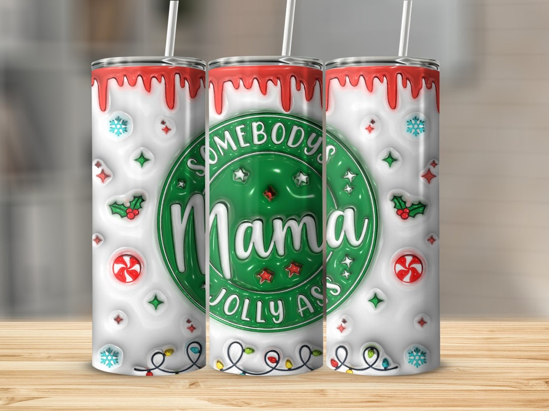 Christmas Tumbler Wrap PNG: Inflated 20 Oz Skinny Design (digital ...