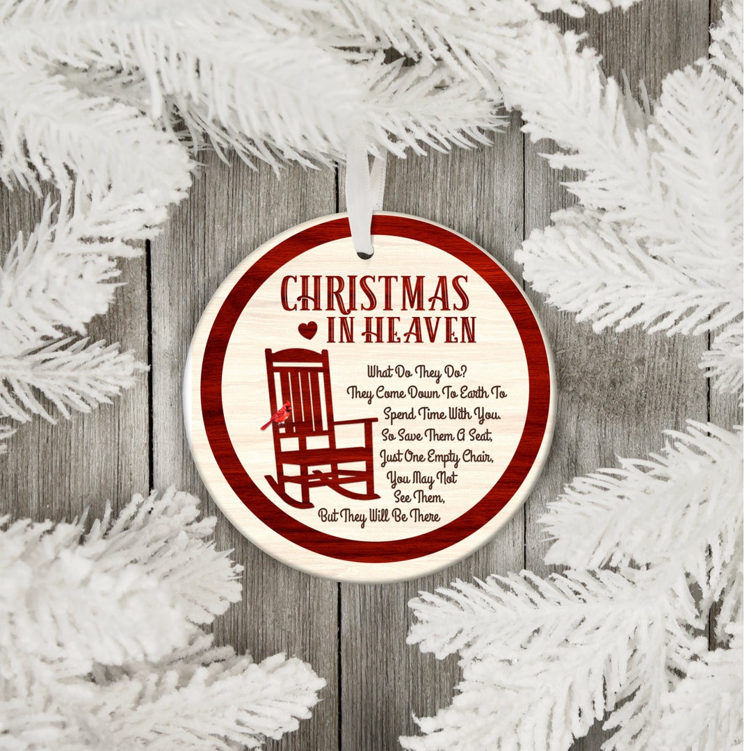 Christmas in Heaven Chair, Christmas Ornament PNG, 1st Christmas in ...