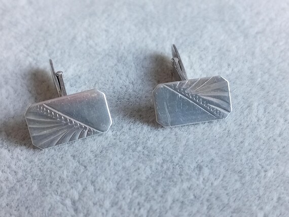 Vintage sterling silver rectangular engraved cuff… - image 7