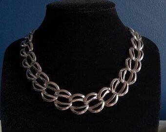 Napier silver tone link choker necklace