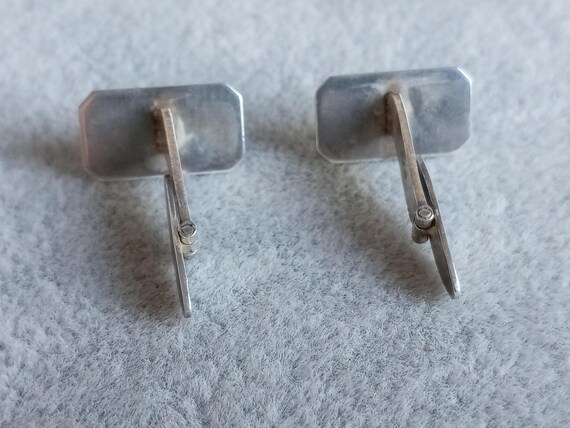 Vintage sterling silver rectangular engraved cuff… - image 12