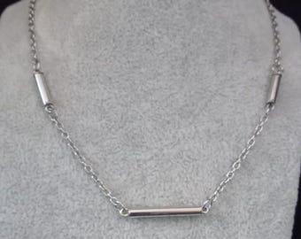 Vintage Corocraft silver tone barrel chain