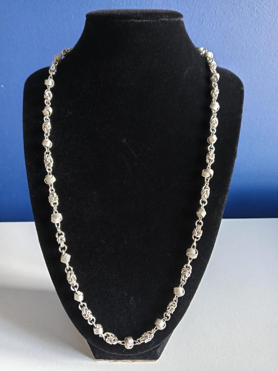 Vintage Vendome silver tone knot necklace