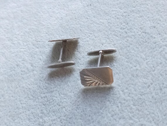 Vintage sterling silver rectangular engraved cuff… - image 8