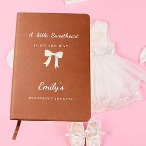Custom Pregnancy Journal: A Little Sweetheart Vegan Leather Notebook