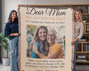 Custom Photo Blanket For Mom, Mothers day Blanket Gift