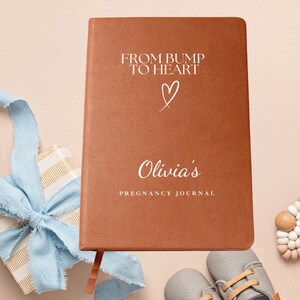 Personalized Pregnancy Journal: Vegan Leather Memory Book, Expecting Mom Gift