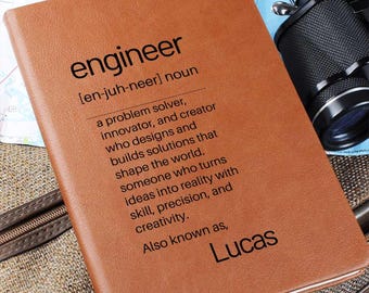 Personalized Engineer Definition Vegan Leather Journal