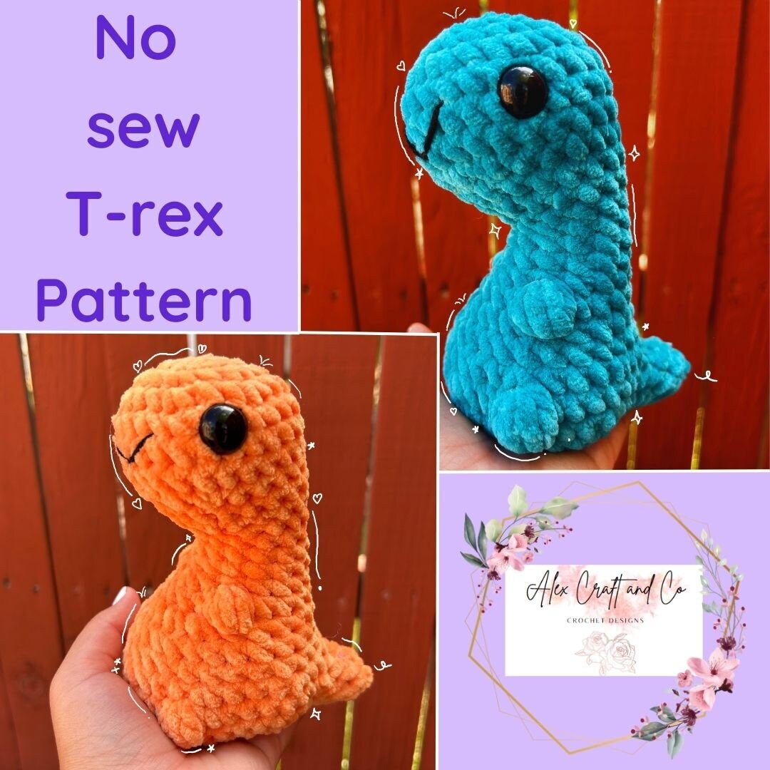 Digital No Sew Trex Crochet Pattern Etsy