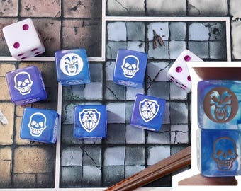 Dados de combate - Para usar con HeroQuest - Juego de 8 - Especialidad