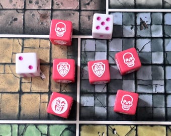 Combat Dice - For Use with HeroQuest - Set of 8 - Opaque