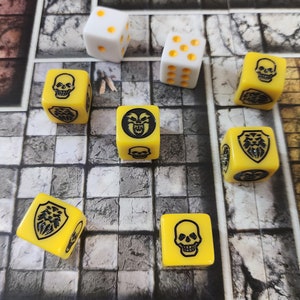 Combat Dice - For Use with HeroQuest - Set of 8 - Opaque