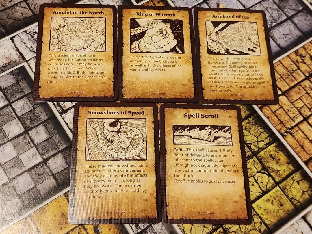 Frozen Horror Artifact Cards Heroquest Set of 10 Etsy