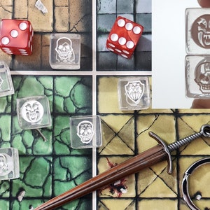 Combat Dice - For Use with HeroQuest - Set of 8 - Transparent