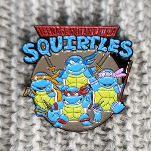 Pokemon Teenage Mutant Ninja Squirtles - Parody Mashup - Metal Enamel Lapel Pin