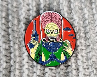 Mars Attacks Movie - Metalowa emaliowana przypinka do klapy