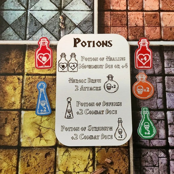Potion Tokens - For Use with HeroQuest - Set of 50