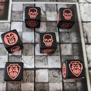Combat Dice - For Use with HeroQuest - Set of 6 - Misfits - SEE DESCRIPTION
