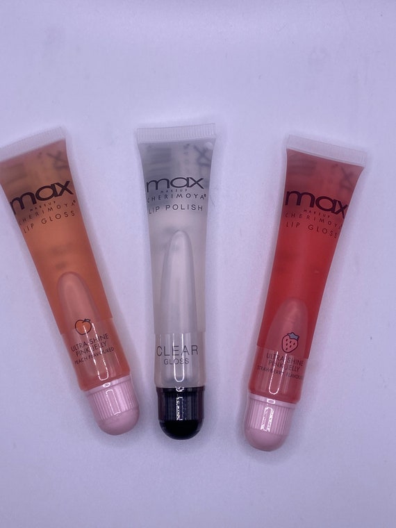 Max Lip Gloss Lip Gloss Strawberry Peach & Clear Lip Gloss Etsy