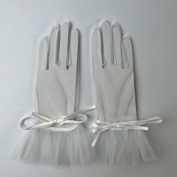 White Wedding Gloves Etsy