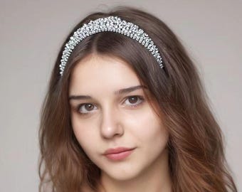 Bejeweled Rhinestone Headband | Padded Headband Accessory for Parties, Weddings, Gifts, Holidays | 3 Colors Available