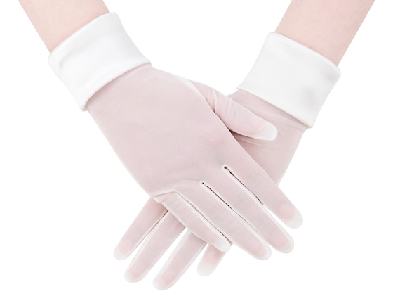 Sheer Gloves with Satin Wristband | Bridal & Formal Events