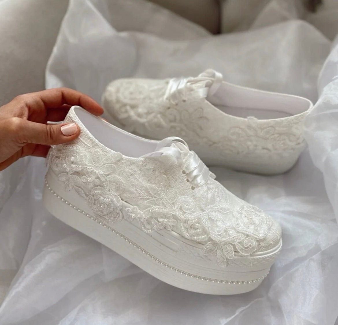 White Sneaker Heels Etsy Singapore