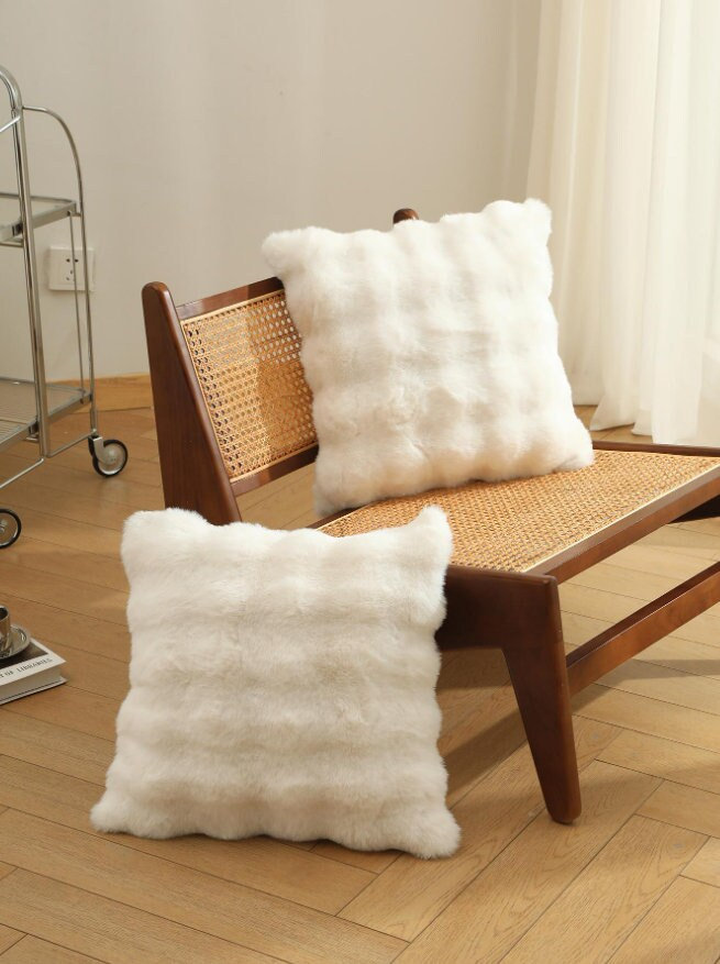 Fuzzy couch cheap pillows