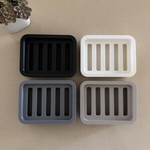 Two Piece Draining Soap Dish, Soap Saver Holder, Eco Friendly Zero Waste Bathroom Soap Dish, Color Customization, Plant Based Plastic image 5