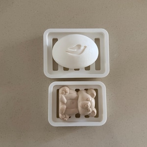 Two Piece Draining Soap Dish, Soap Saver Holder, Eco Friendly Zero Waste Bathroom Soap Dish, Color Customization, Plant Based Plastic image 19