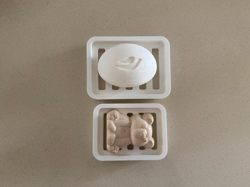 Two Piece Draining Soap Dish, Soap Saver Holder, Eco Friendly Zero Waste Bathroom Soap Dish, Color Customization, Plant Based Plastic image 19