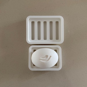 Two Piece Draining Soap Dish, Soap Saver Holder, Eco Friendly Zero Waste Bathroom Soap Dish, Color Customization, Plant Based Plastic image 7