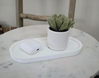 Plateau ovale pour télécommande, produits de soins de la peau pour la salle de bain, porte-clés et lunettes, porte-objets, porte-bijoux